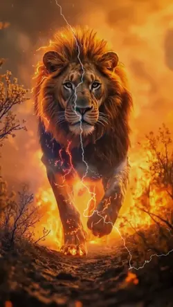 lion fire hot edit