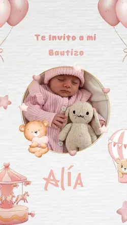 Invitación Bautizo 🩷