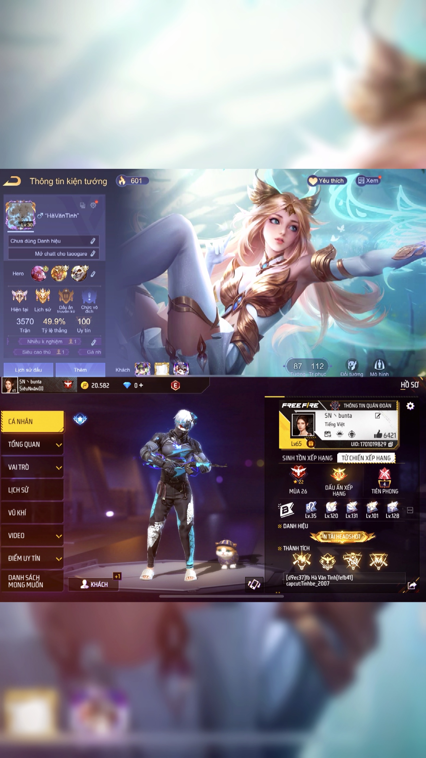 Mấu shop acc lq ff