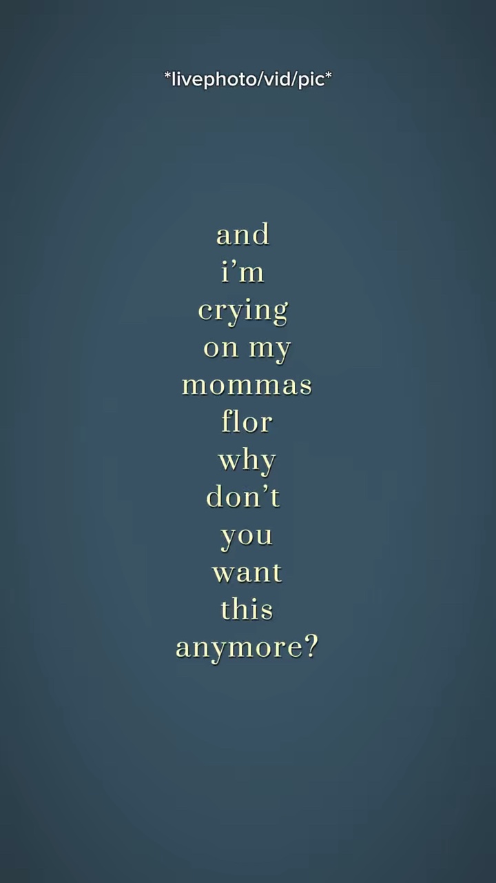 I’m crying on my mom