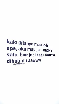 aku mau jadi angka 1