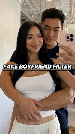 Fake boyfriend hug
