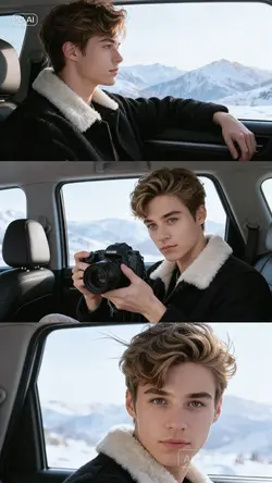 Winter car photo set