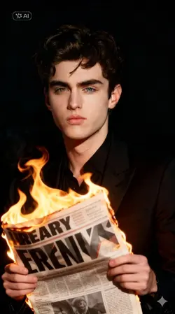 model with newspaper