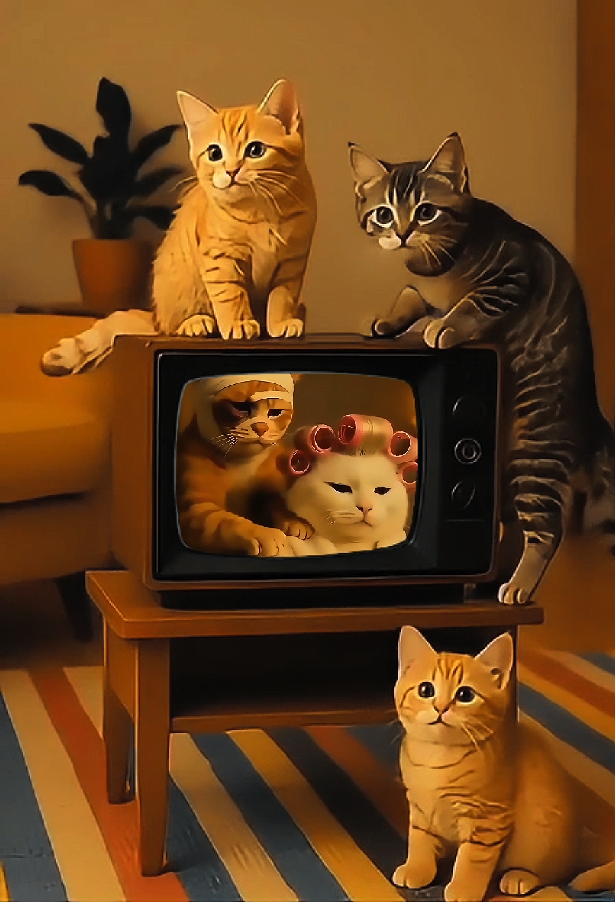 Gato viendo la televisión