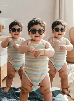 AI可愛い子供が踊る