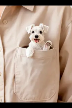 ポケットの中からこんにちは🖐️🐶