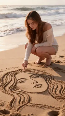 drawing in the sand
