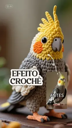 CALOPSITA EM CROCHÊ 