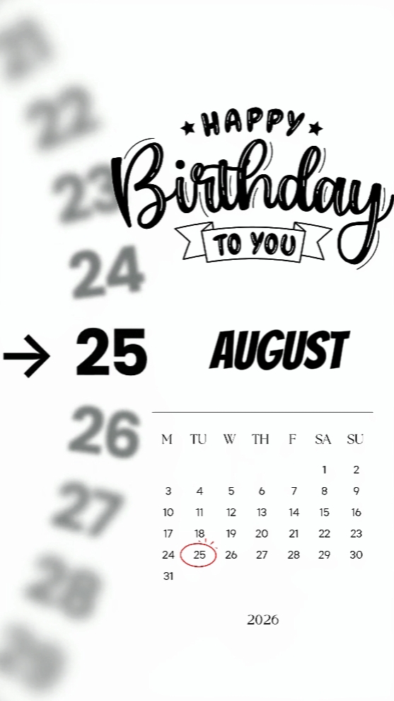 HBD 25 AOÛT 2026