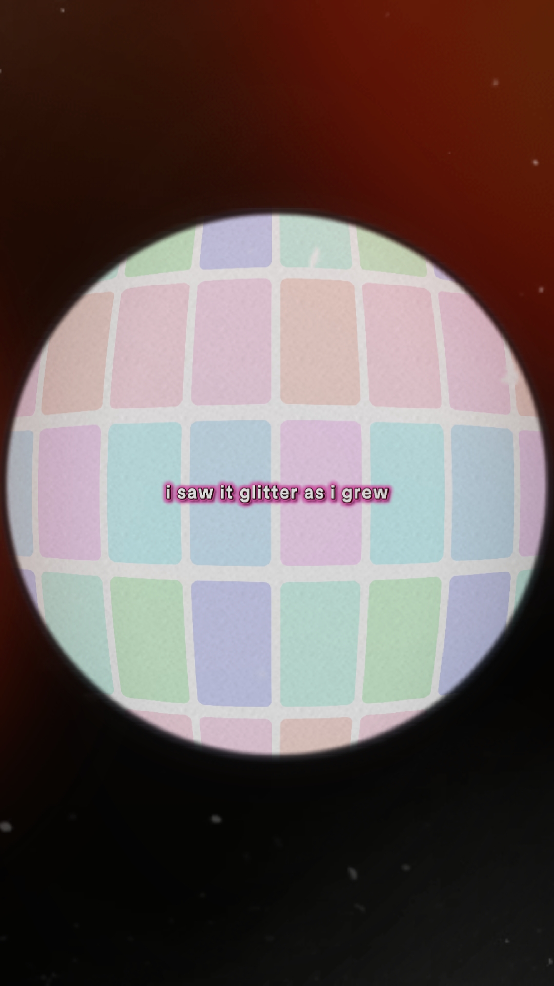 i saw it glitter as