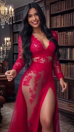 Red lace dress