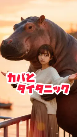 カバとタイタニックごっこ🦛✨