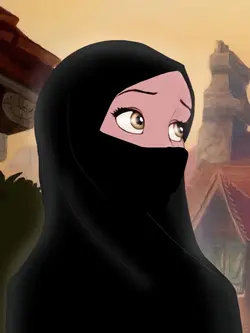 Girl in black niqab