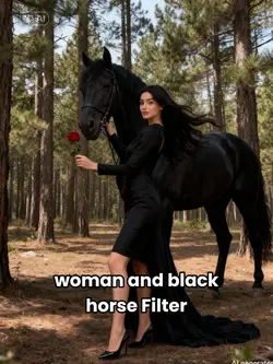 Woman and horse Ai