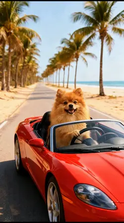 Pet beach vacation 