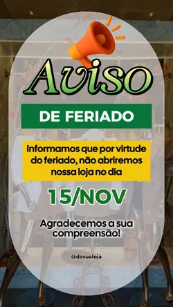 Aviso de feriado 