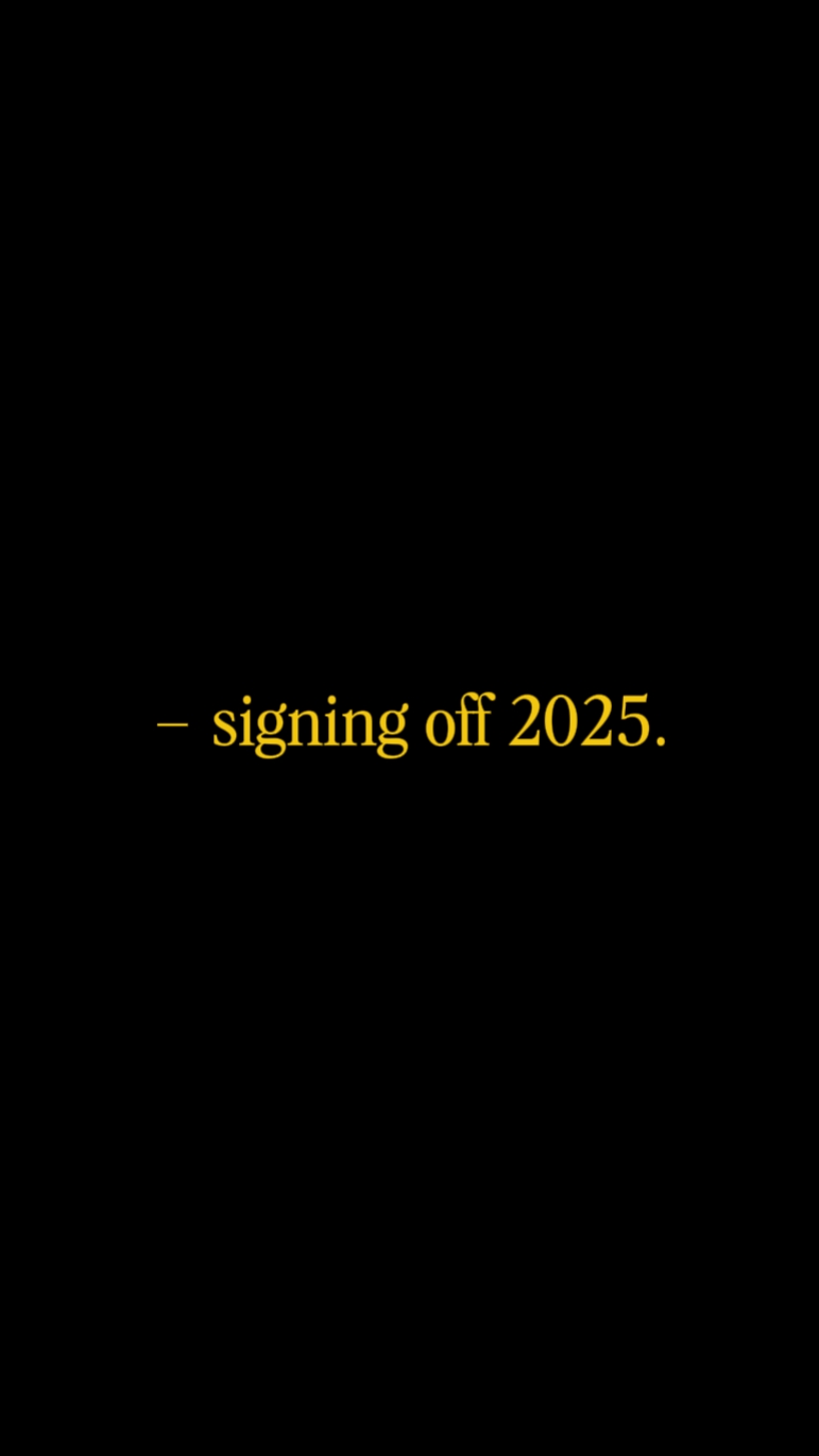 Signing off 2025