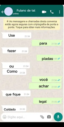 Mensagem fake