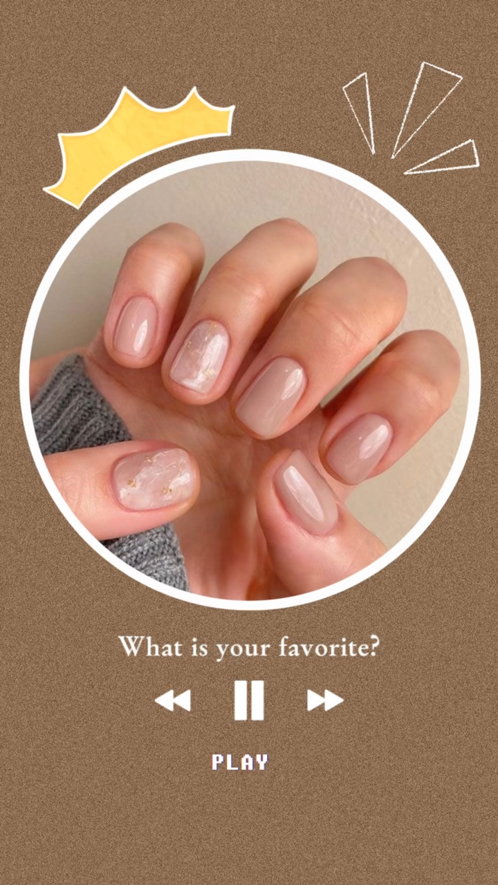 Exibição de Amostras de Unhas em Estilo Tik Tok Vintage
