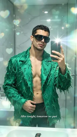 Sparkling Green Jacket Selfie
