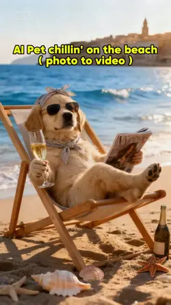AI dog in beach