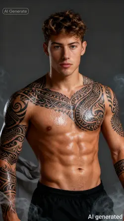 shirtless abs tattoo