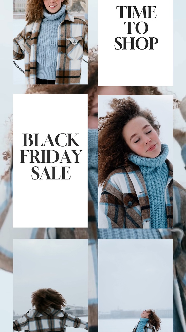 Exibição de roupas de inverno estilo da moda da Black Friday para venda Anúncios do TikTok