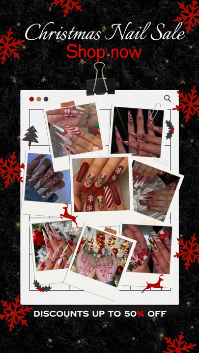 Venta de uñas navideñas