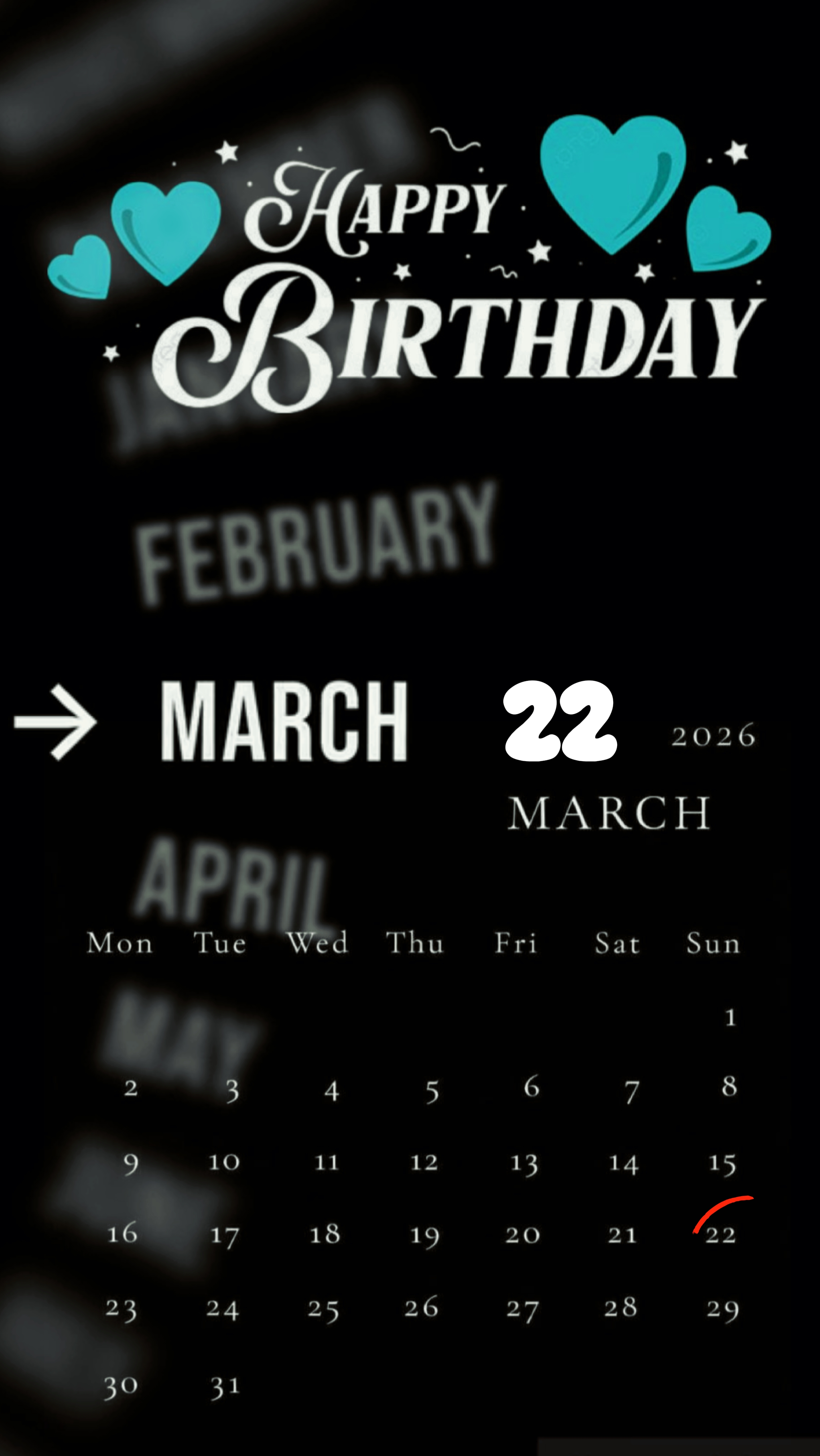 Anniversaire le 22 mars
