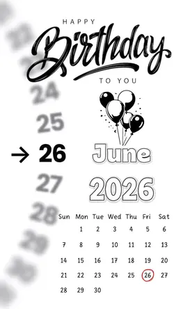 Bday 26 June 2026
