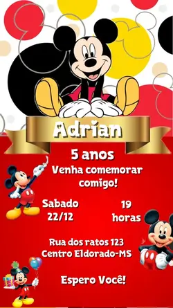 Convite Mickey 