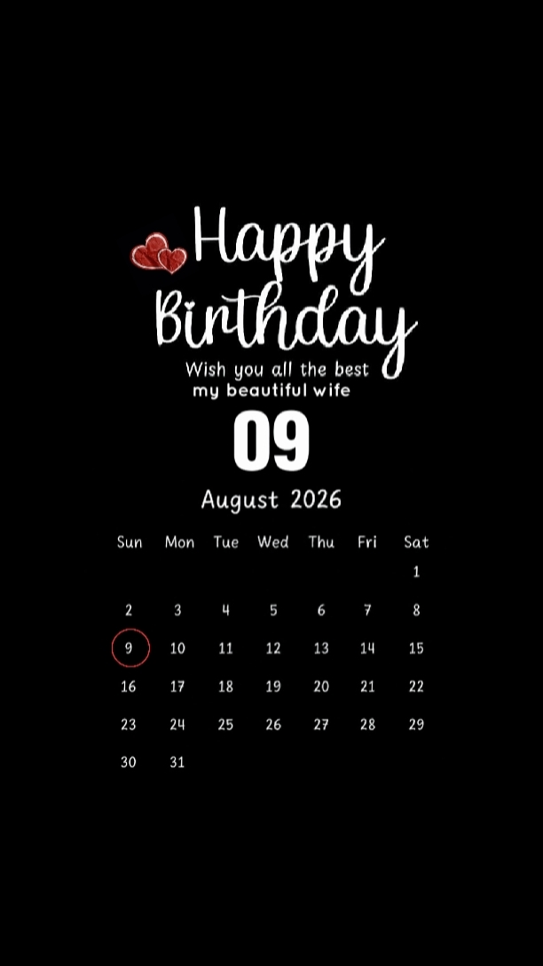 HBD WIFE 09 AUGUST