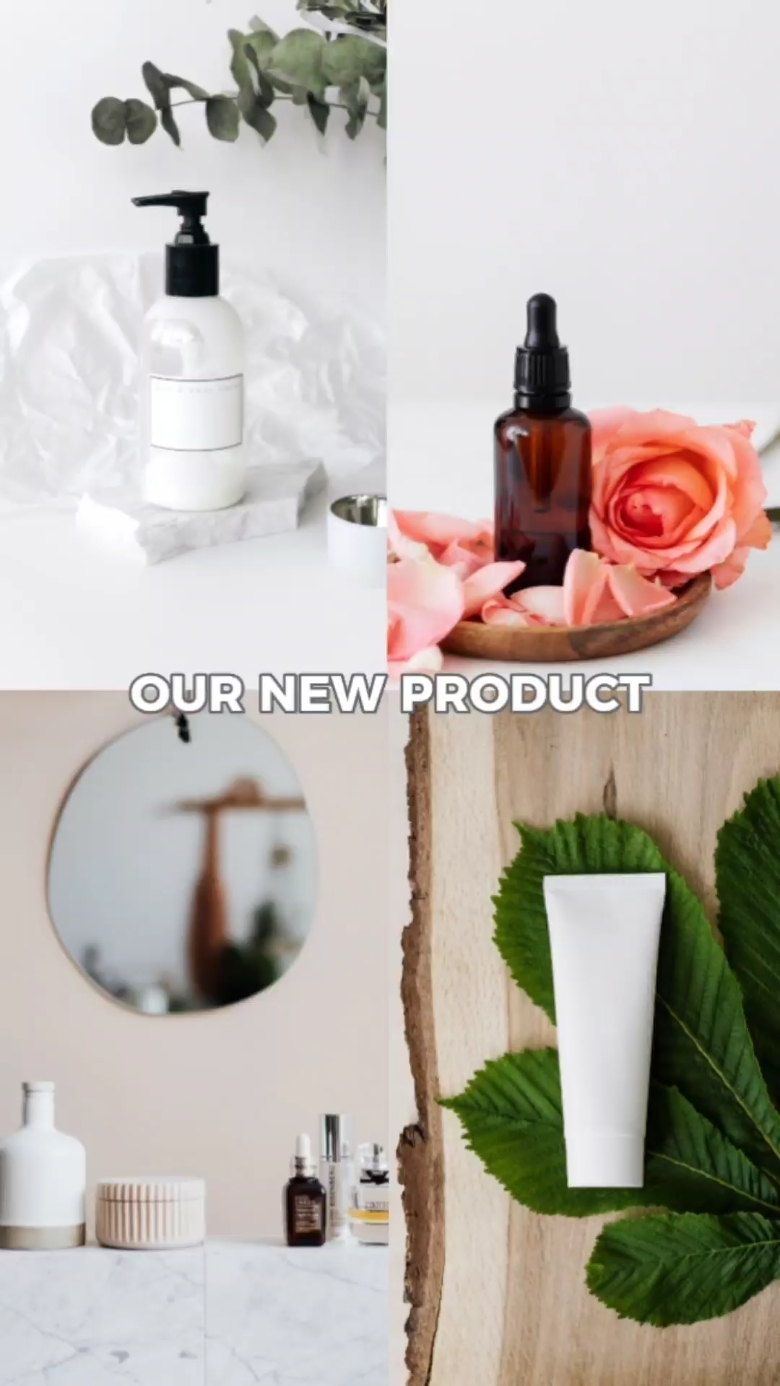 Schönheitsprodukt-Anzeige Multi-Galerie TikTok-Stil