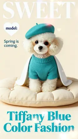 【AI】雑誌の表紙❤︎ティファニーブルー