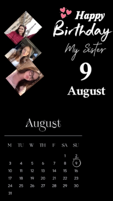 Irmã HBD 9 de agosto