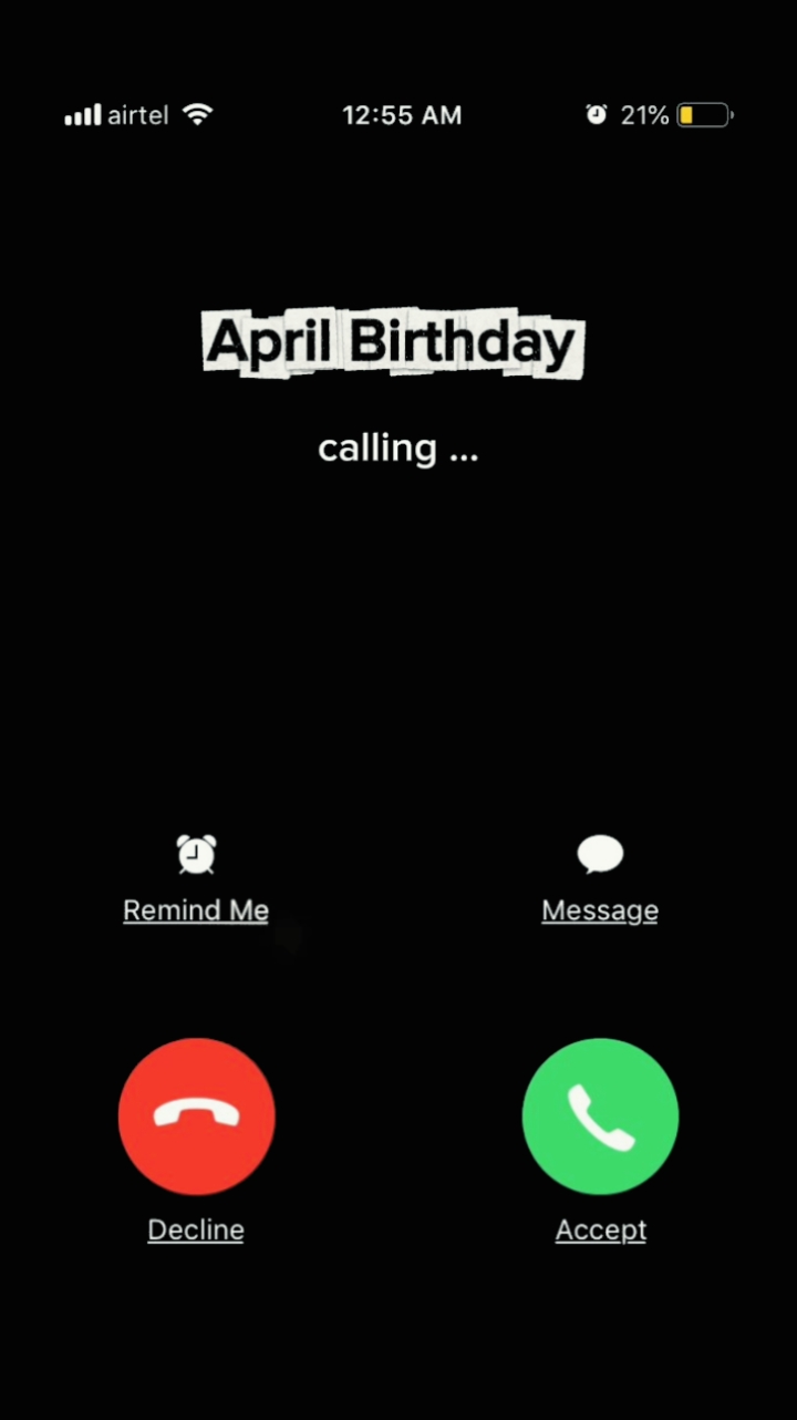 APRIL BIRTHDAY CALL 