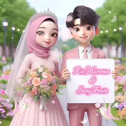 pink 3D wedding 