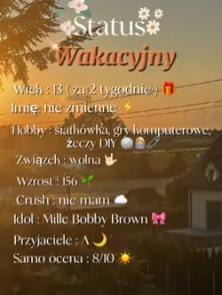 Status Wakacyjny ☀️