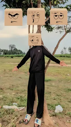 Stiker kepala kardus