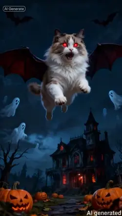 AI Halloween Cat