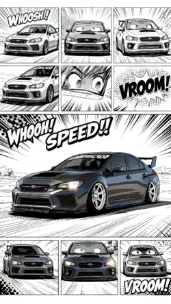 car comic style