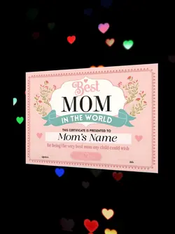 Best Mom certificate