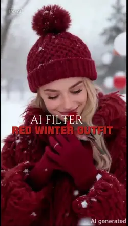 AI RED WINTER OUTFIT