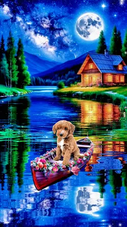 Starry Lake Night