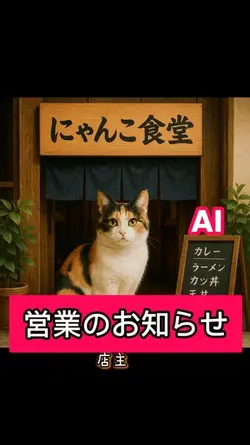 にゃんこ食堂営業のお知らせ