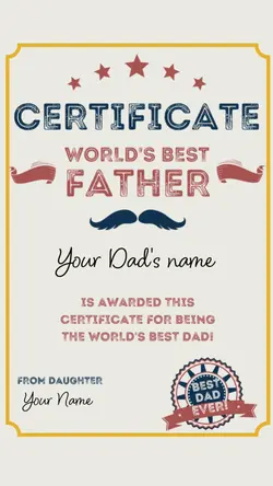 Best Dad Certificate