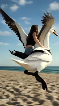 Flying swan