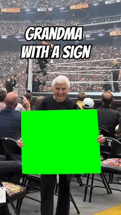 Grandma with a sign