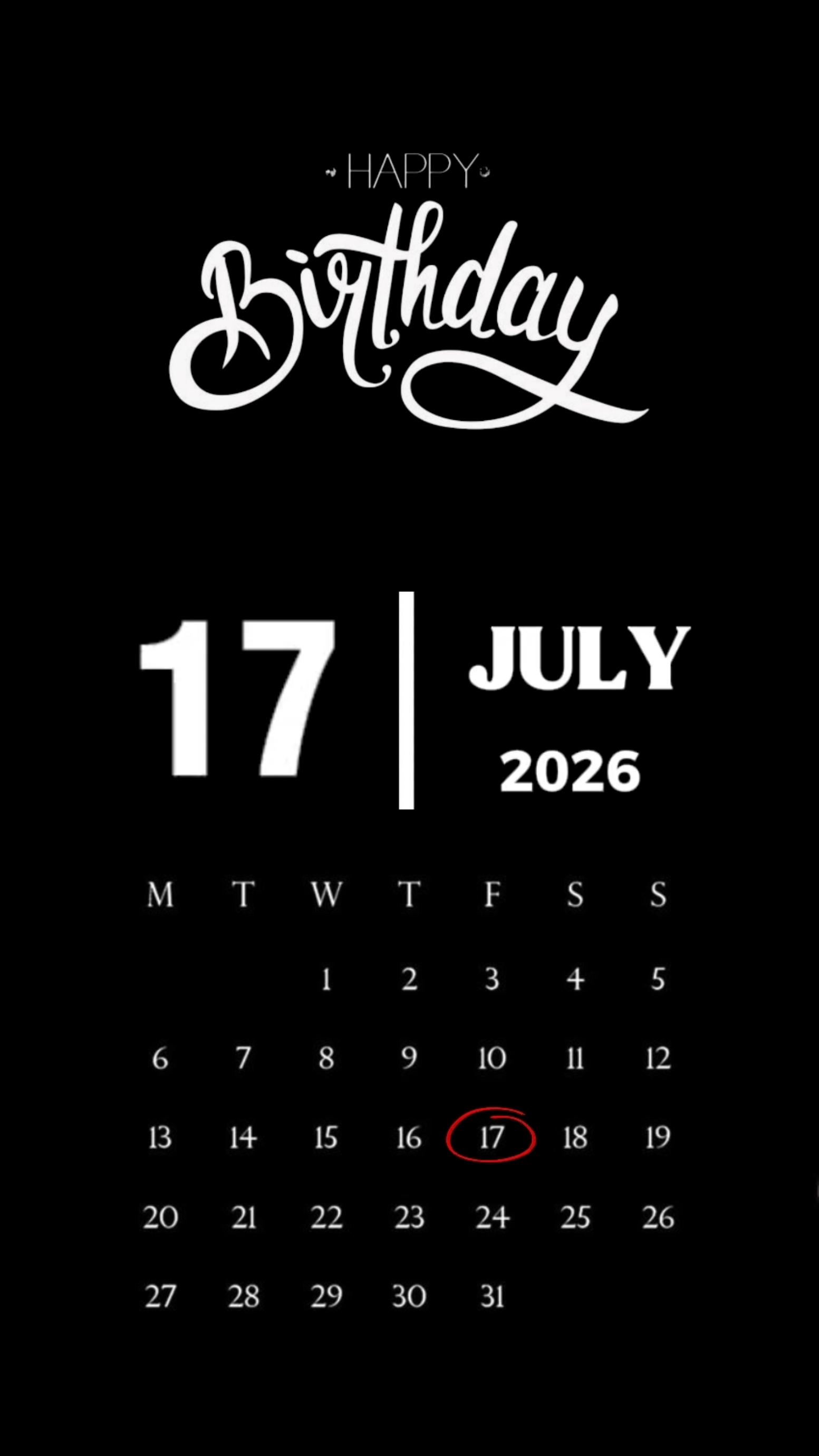 BIRTHDAY 17 JULY 